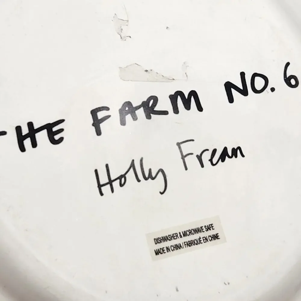 Anthropologie Holly Frean Cat Plate The Farm No 6 Cottage Folk Artsy Quirky Gift